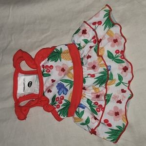 NEW Vibrant Life Pineapple Tiered Pull Over Skirt Pet Dress for Dogs Sz.XXS